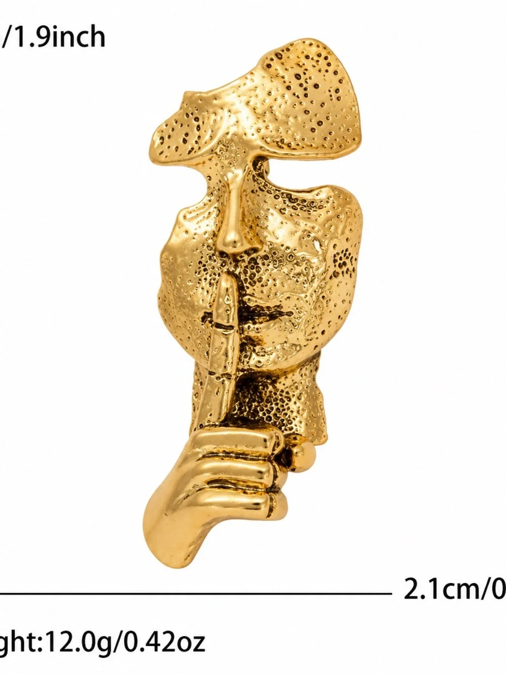 Anthropologie Gold Abstract Sculptural Face Brooch